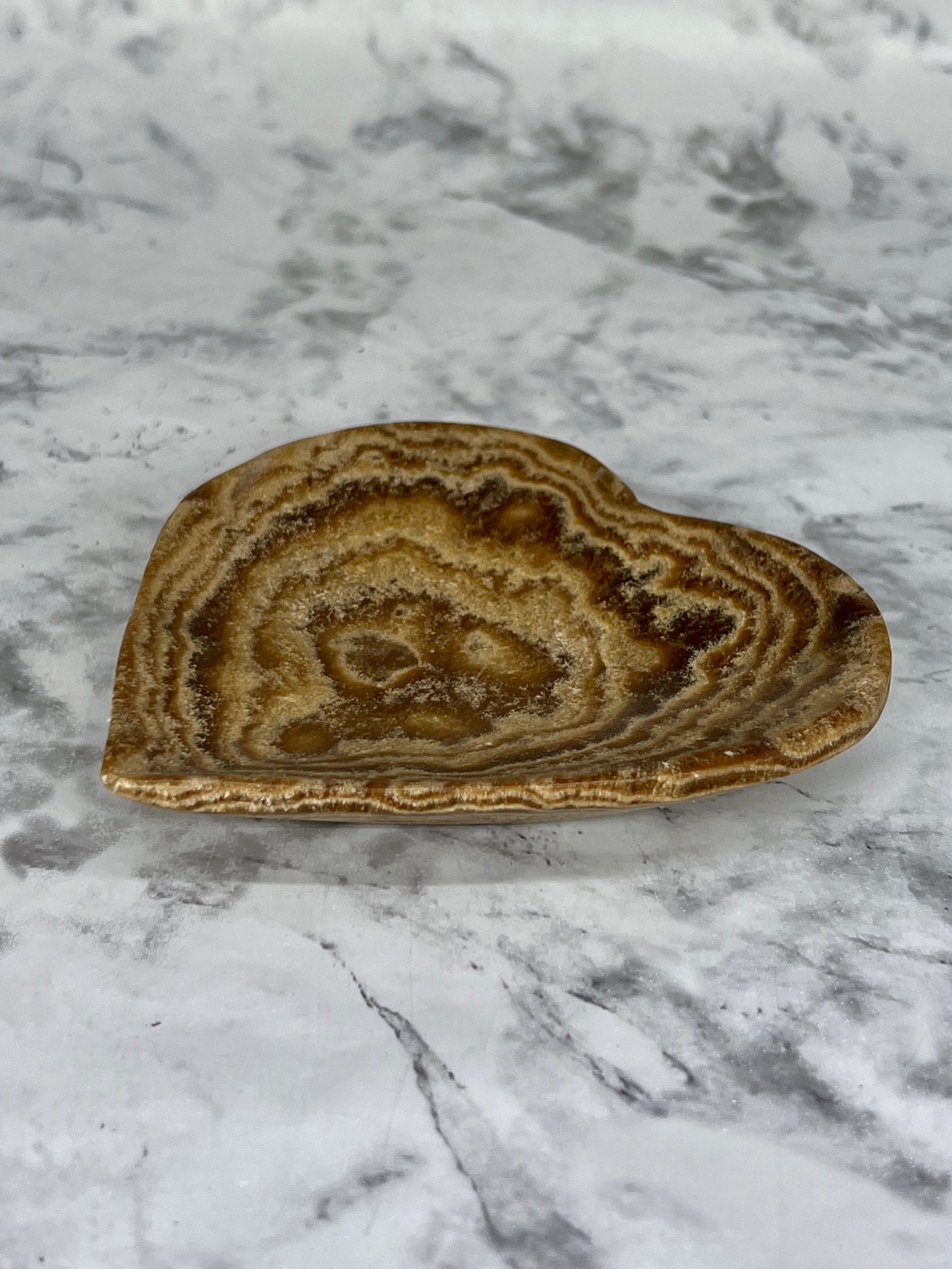 Chocolate Calcite Heart Bowl