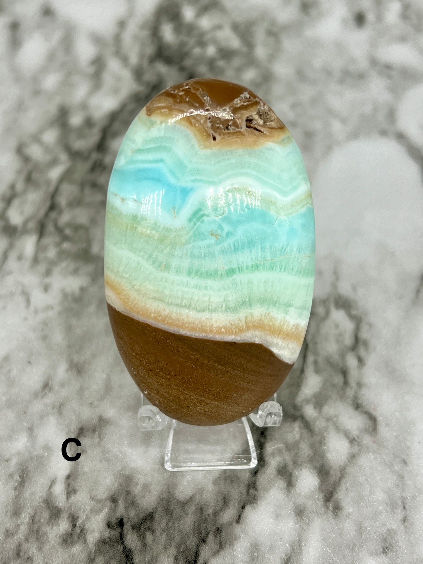 Blue Caribbean Calcite Palm Stone