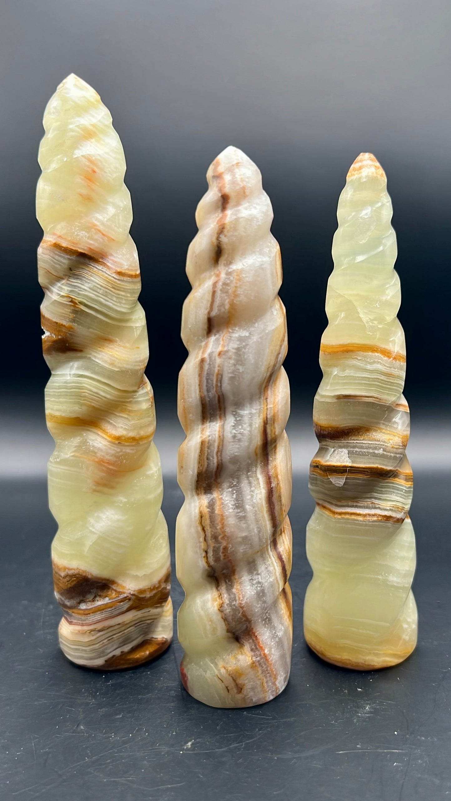 Onyx Unicorn Horn / Flame Carving