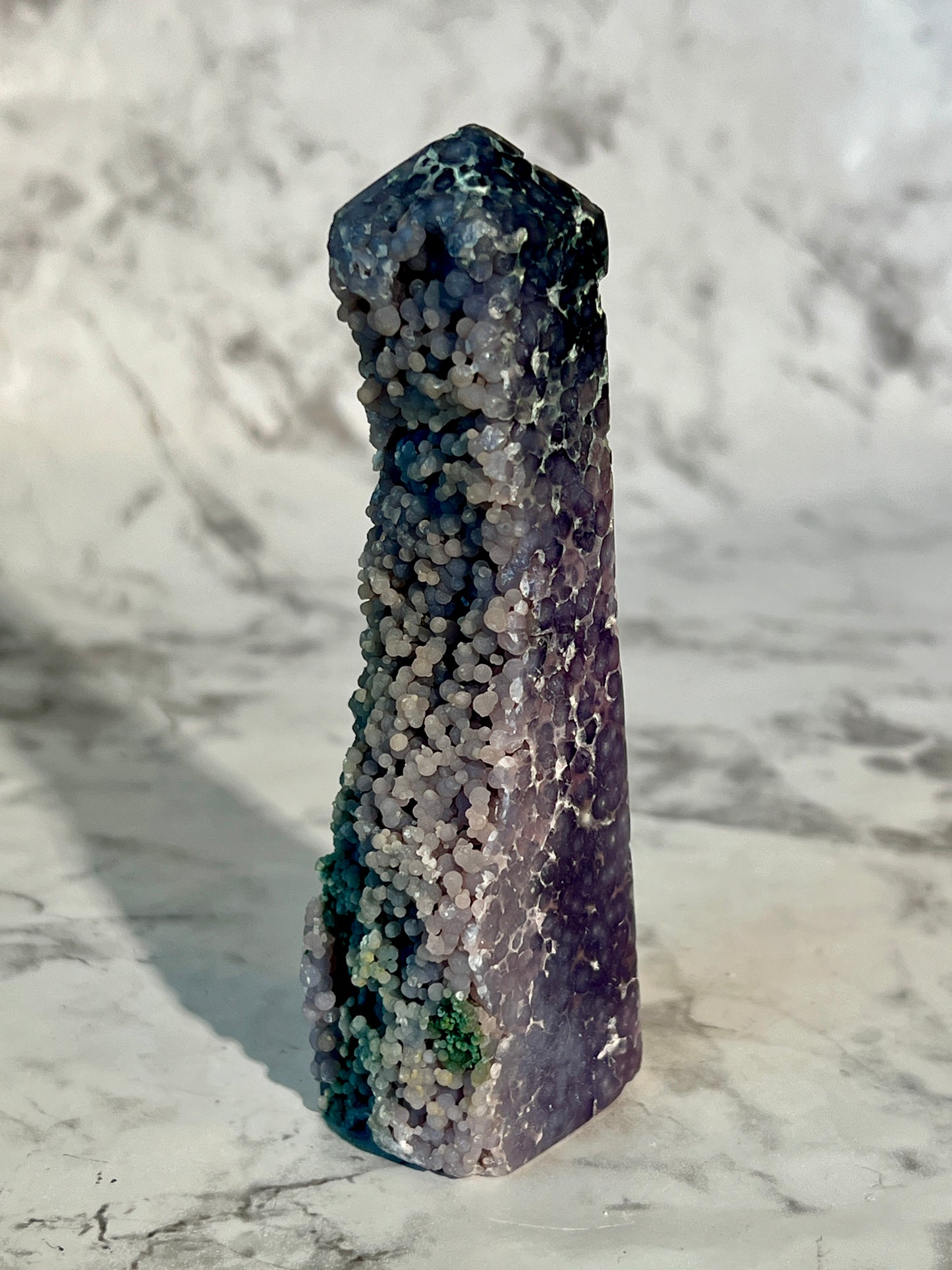 Grape Agate Specimen Tower