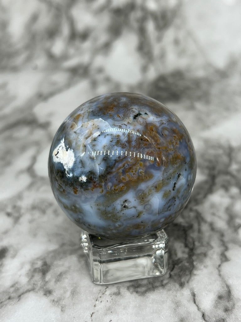 Orbicular Ocean Jasper Sphere