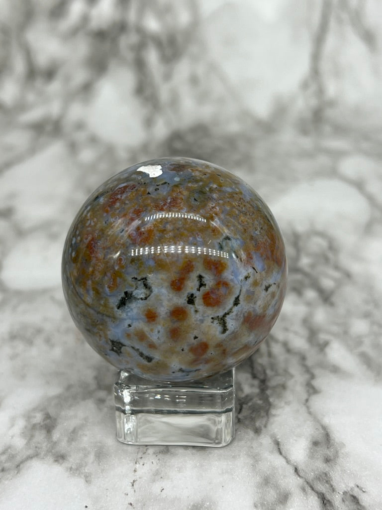 Orbicular Ocean Jasper Sphere