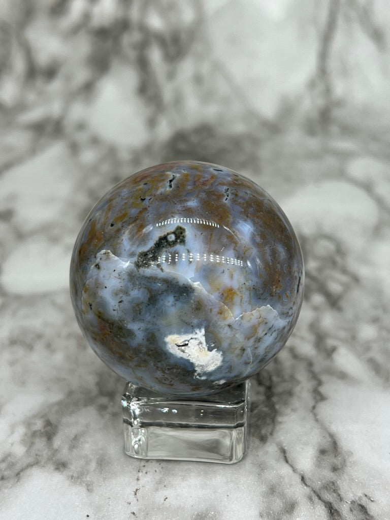 Orbicular Ocean Jasper Sphere