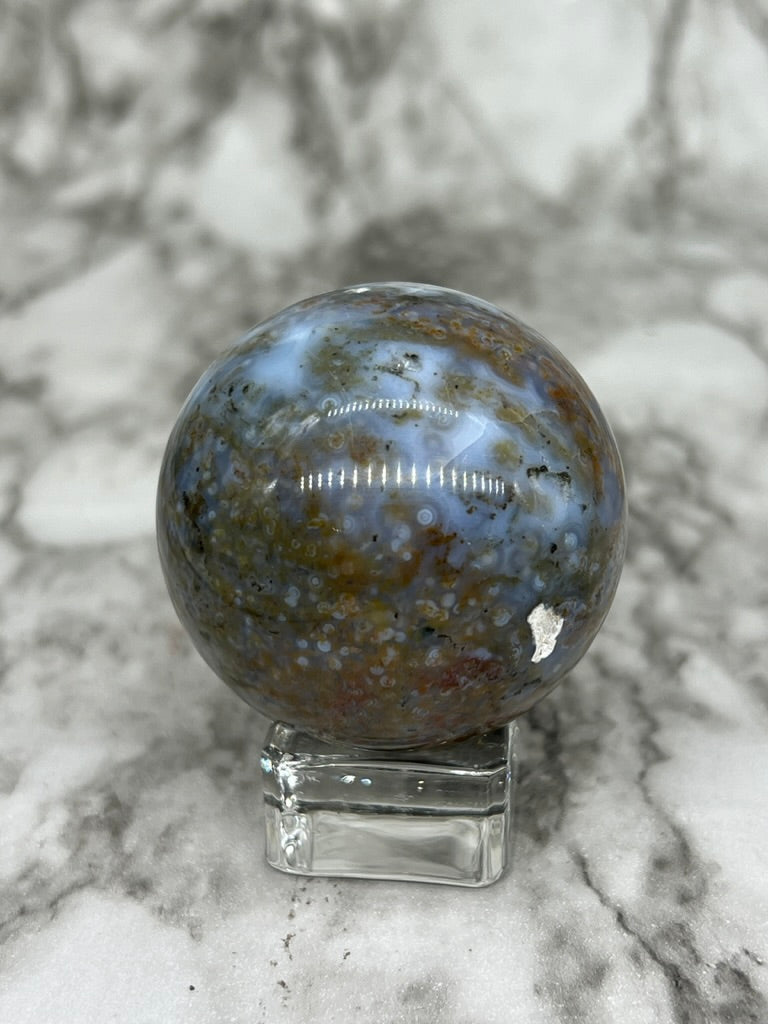 Orbicular Ocean Jasper Sphere