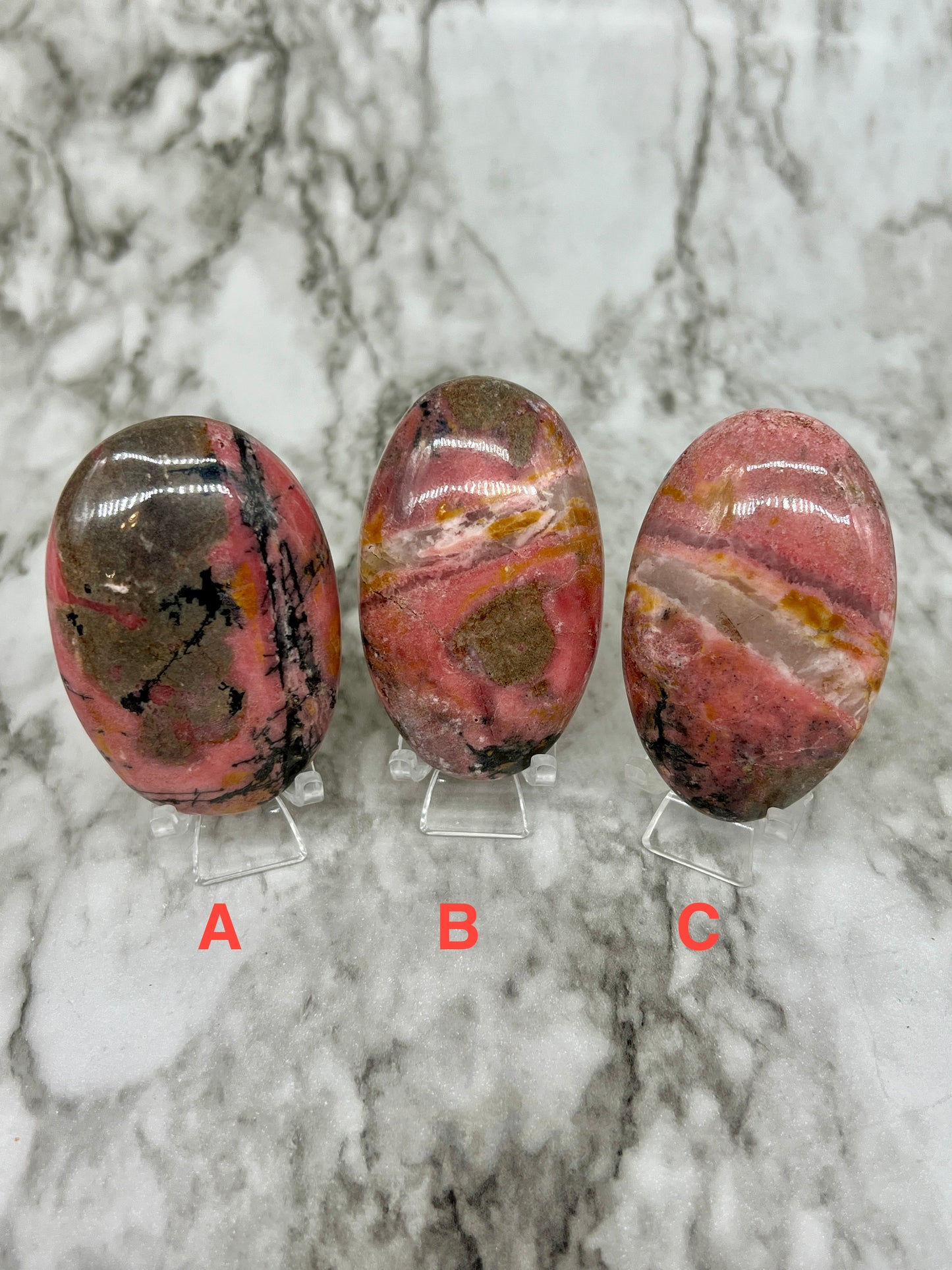 Rhodonite Palm Stone