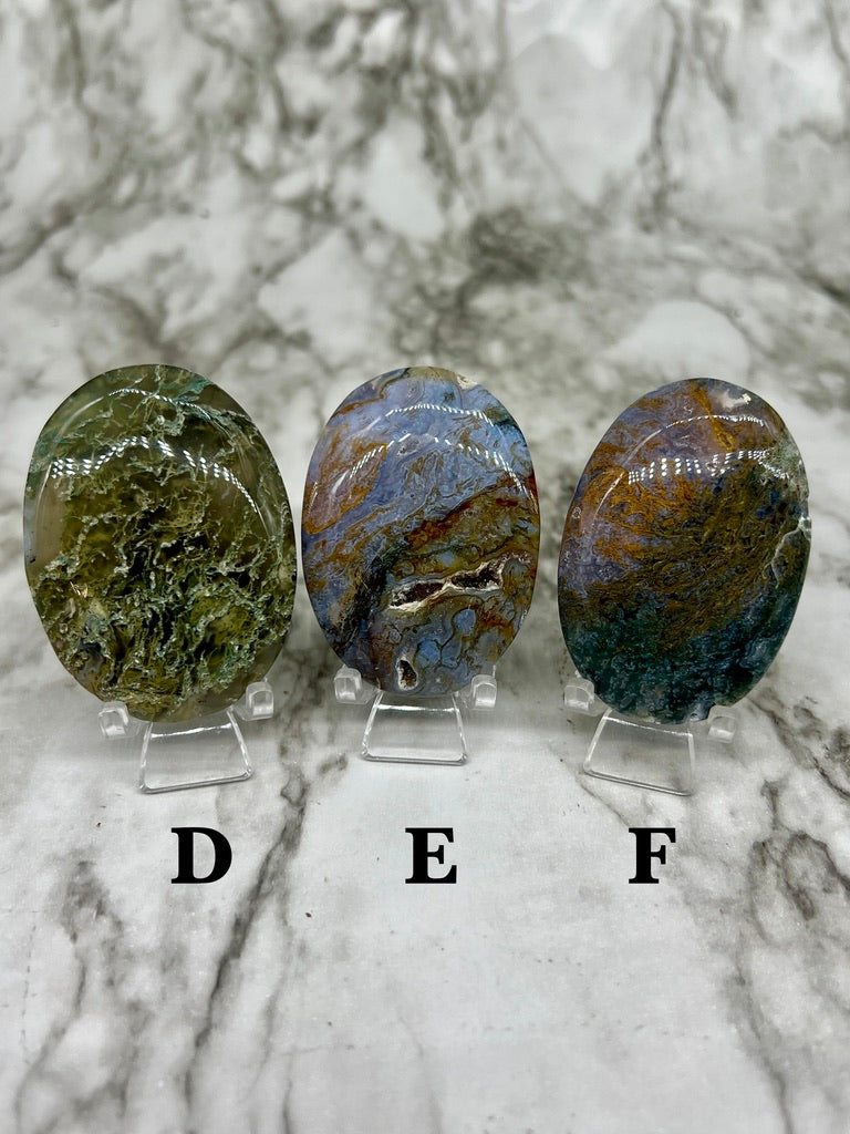 Moss Agate Palm Stone