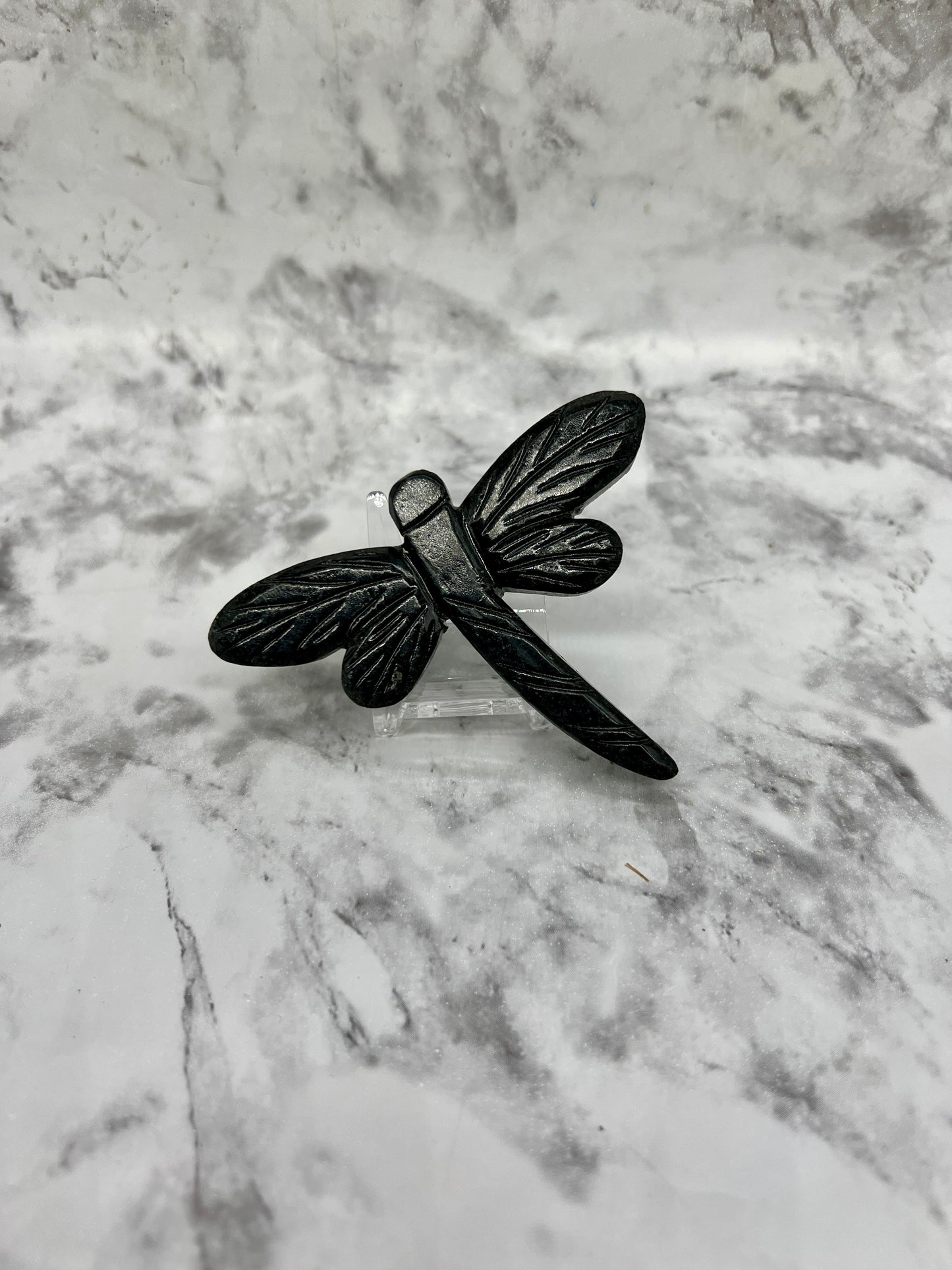 Black Jade Dragonfly Carving