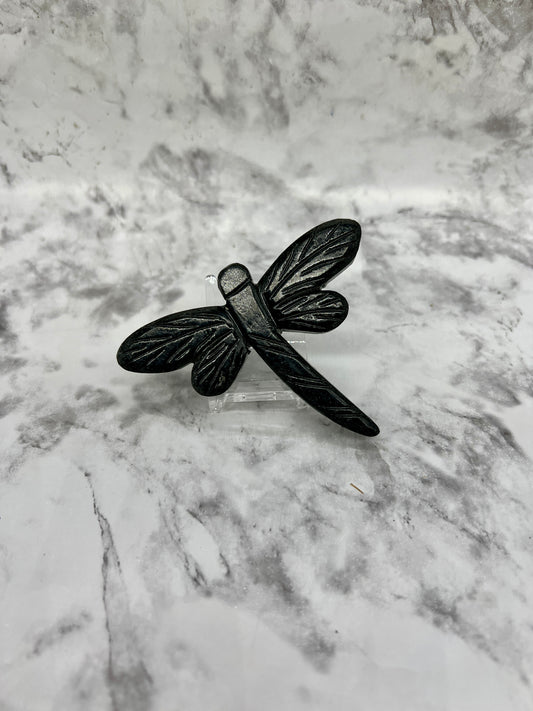 Black Jade Dragonfly Carving