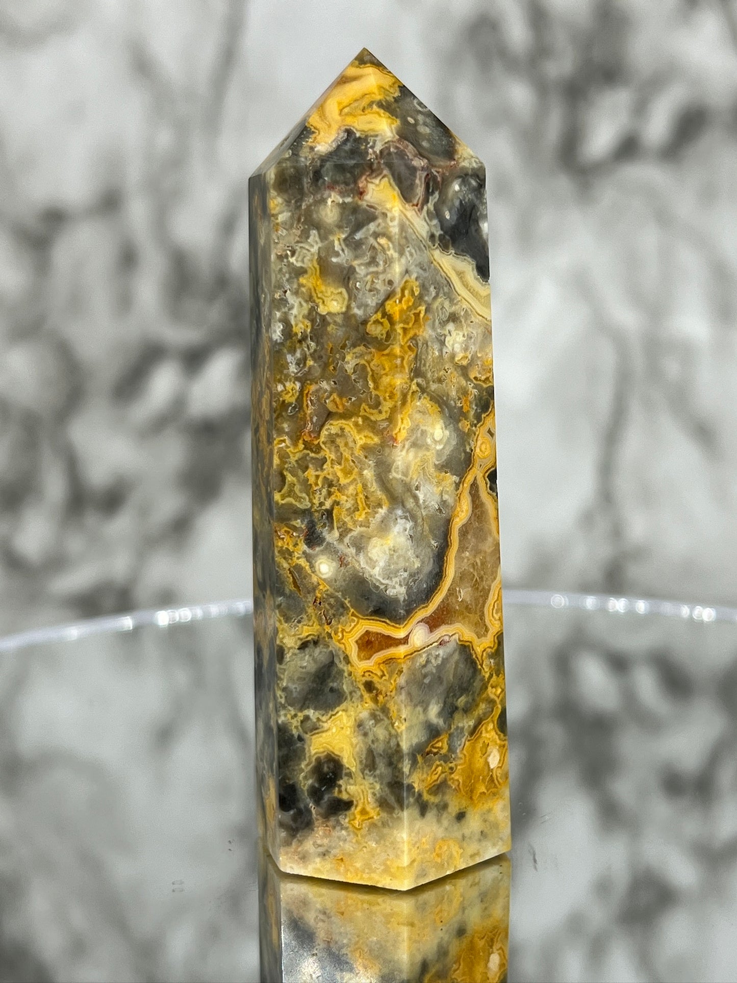 Yellow Crazy Lace Agate Point