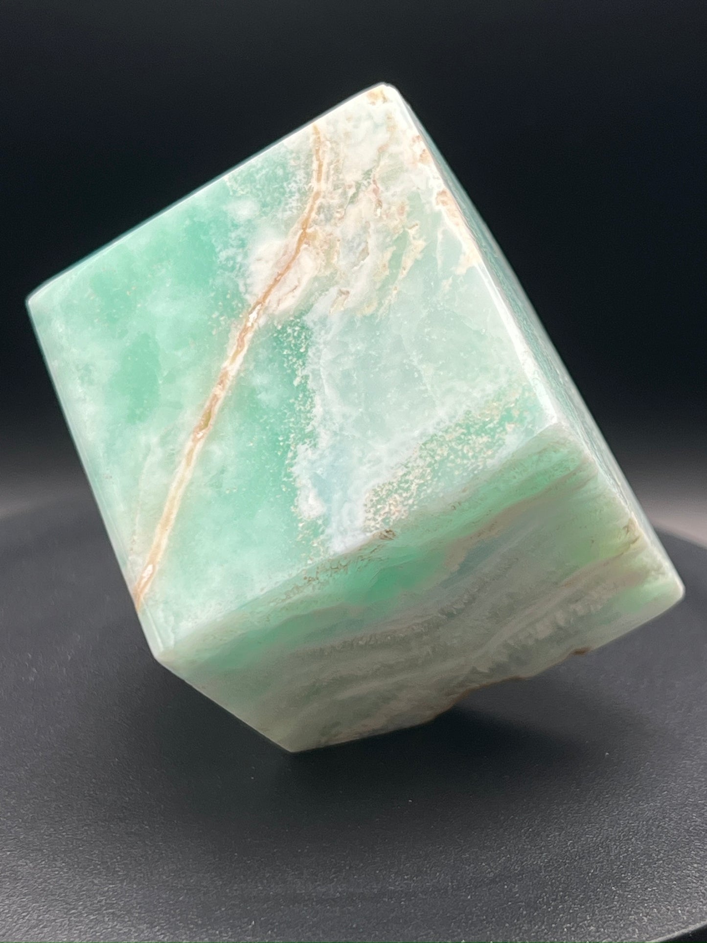 Blue Aragonite Cube Carving