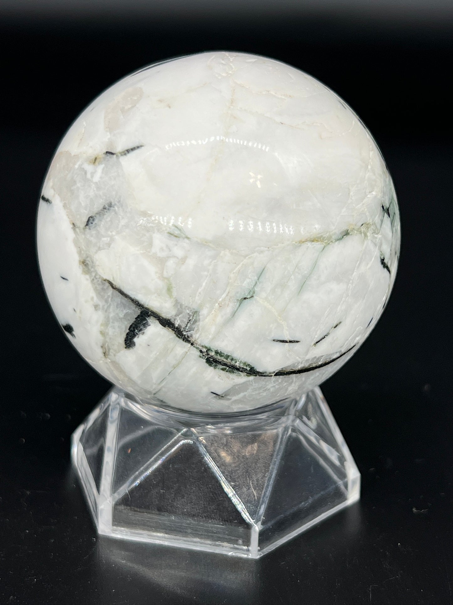 Black Tourmaline with Albite Sphere