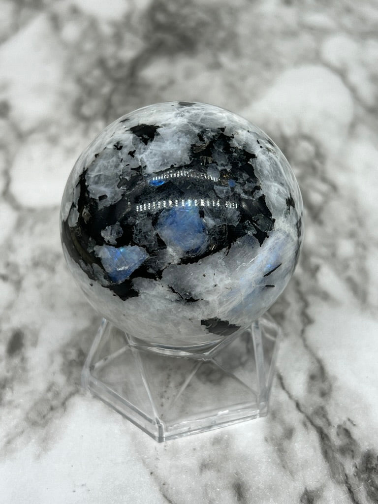 Rainbow / Blue Flash Moonstone Sphere