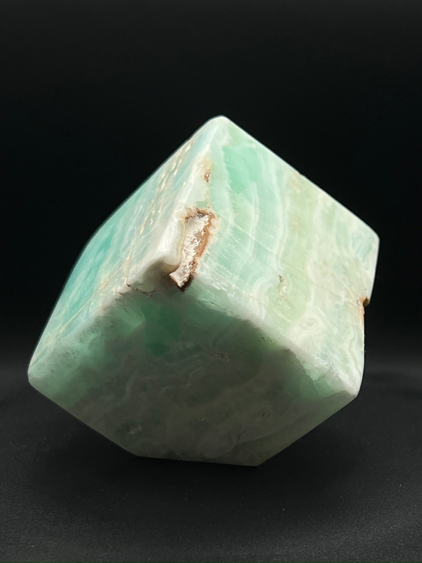 Blue Aragonite Cube Carving