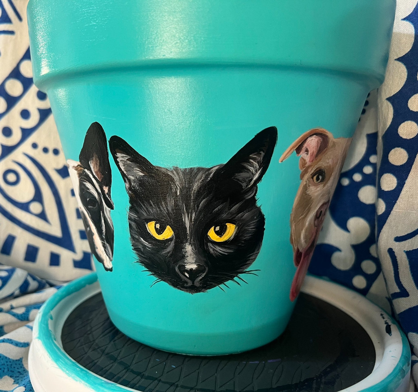 Custom Pet Portrait Hand-Painted Pot