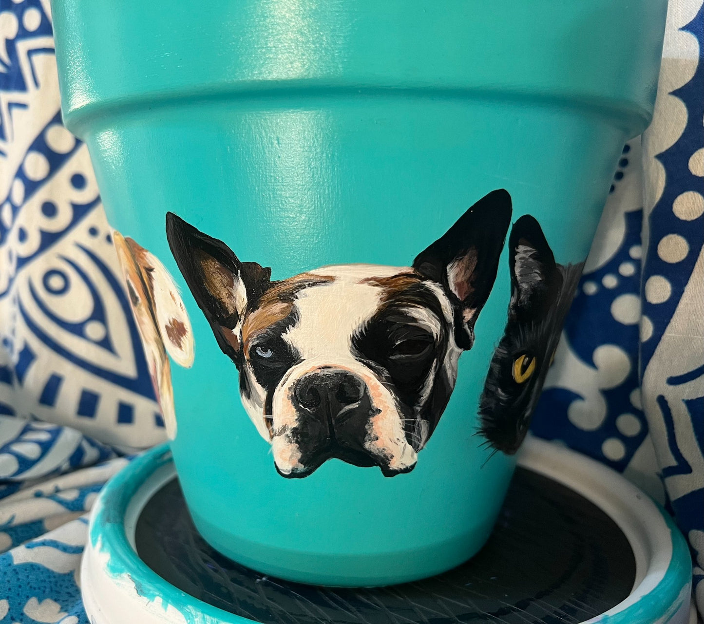 Custom Pet Portrait Hand-Painted Pot