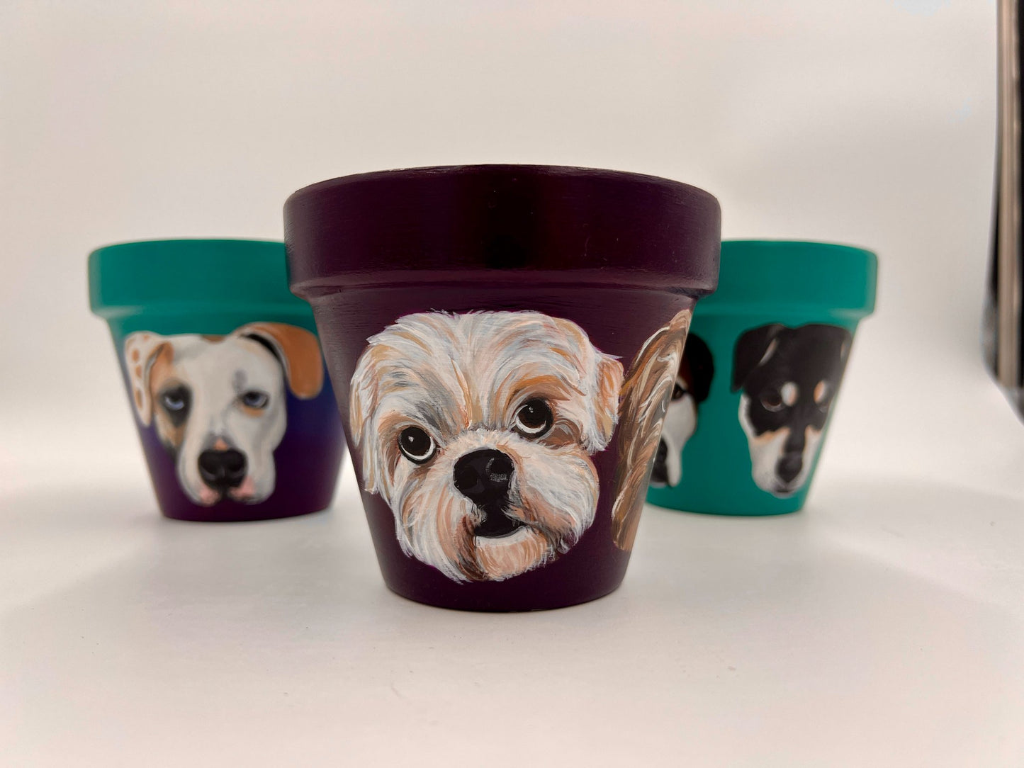 Custom Pet Portrait Hand-Painted Pot