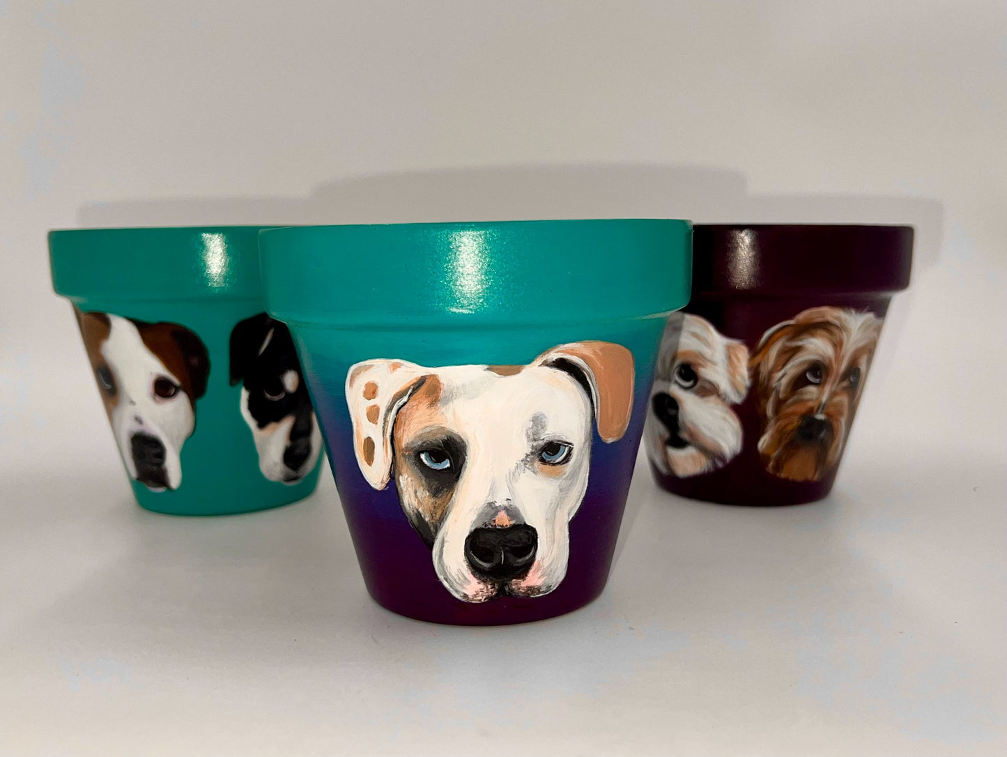 Custom Pet Portrait Hand-Painted Pot