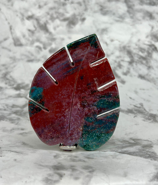 Ocean Jasper Leaf Carving