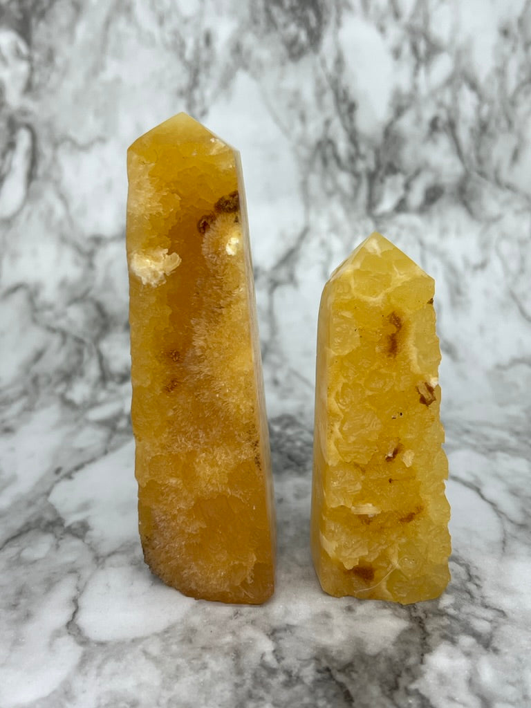 Orange Calcite Specimen Tower