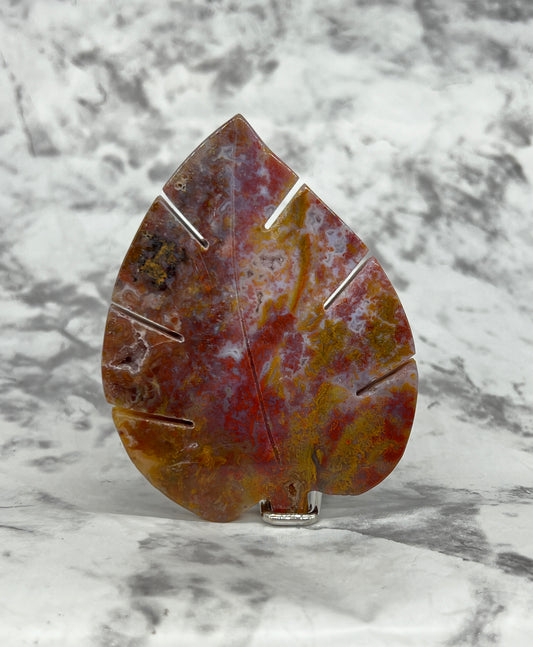 Ocean Jasper Leaf Carving