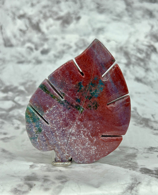 Ocean Jasper Leaf Carving