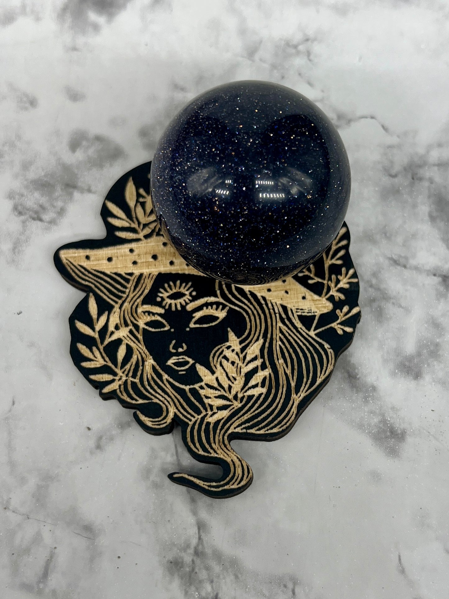 Wooden Witch Sphere Holder