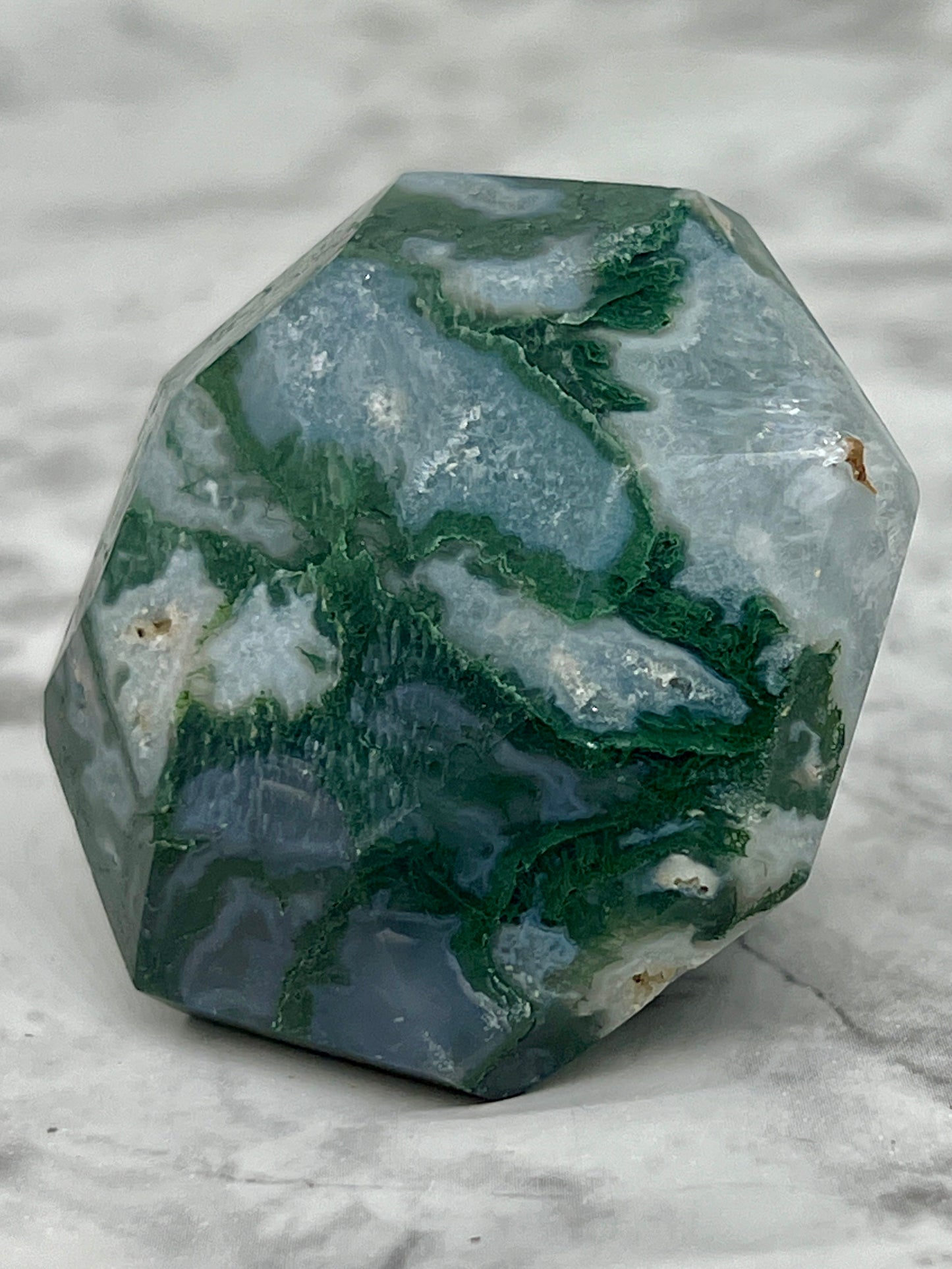 Moss Agate Diamond Carving