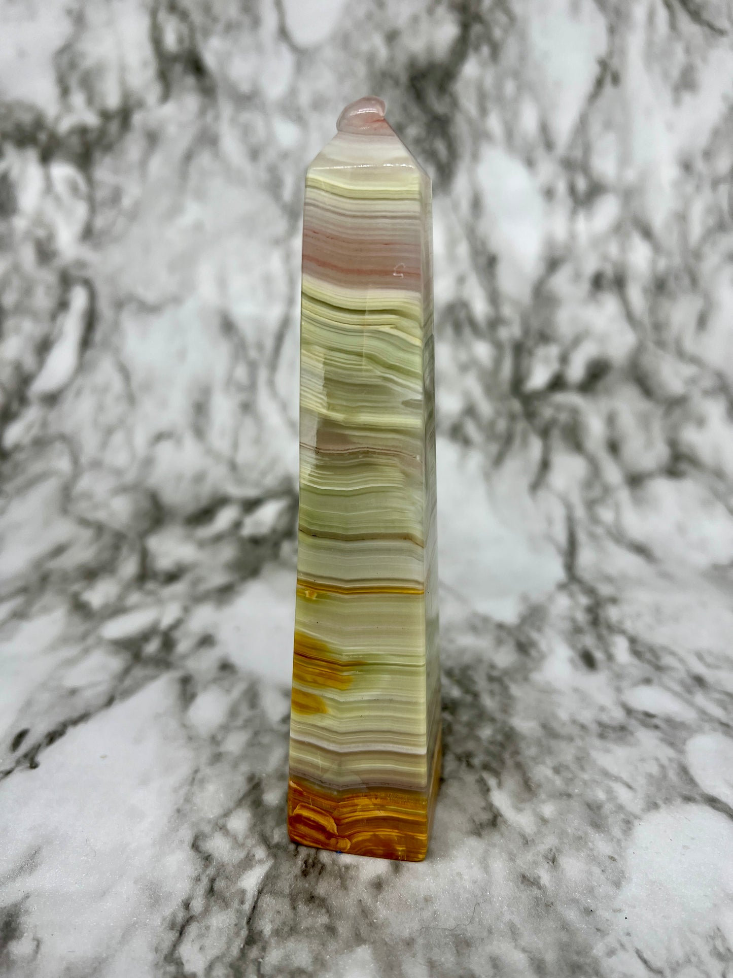 Pink Banded Onyx Tower