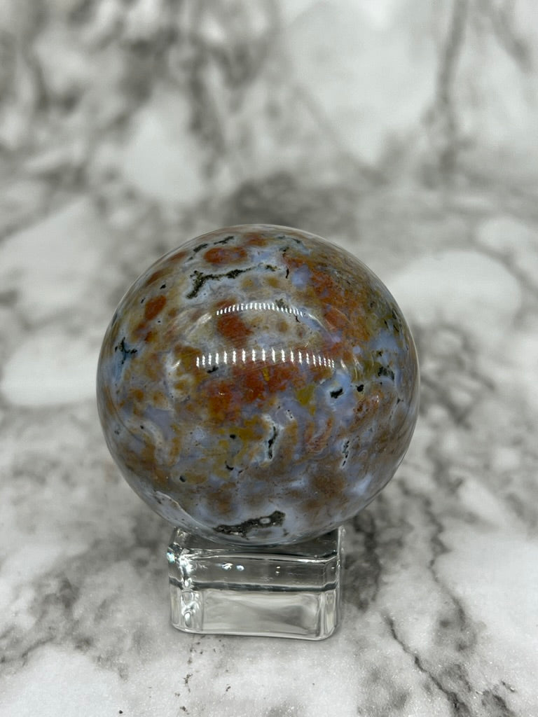 Orbicular Ocean Jasper Sphere