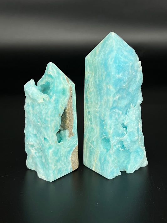 Blue Aragonite Specimen Tower