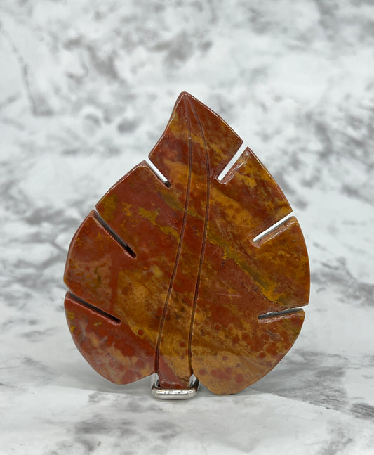 Ocean Jasper Leaf Carving