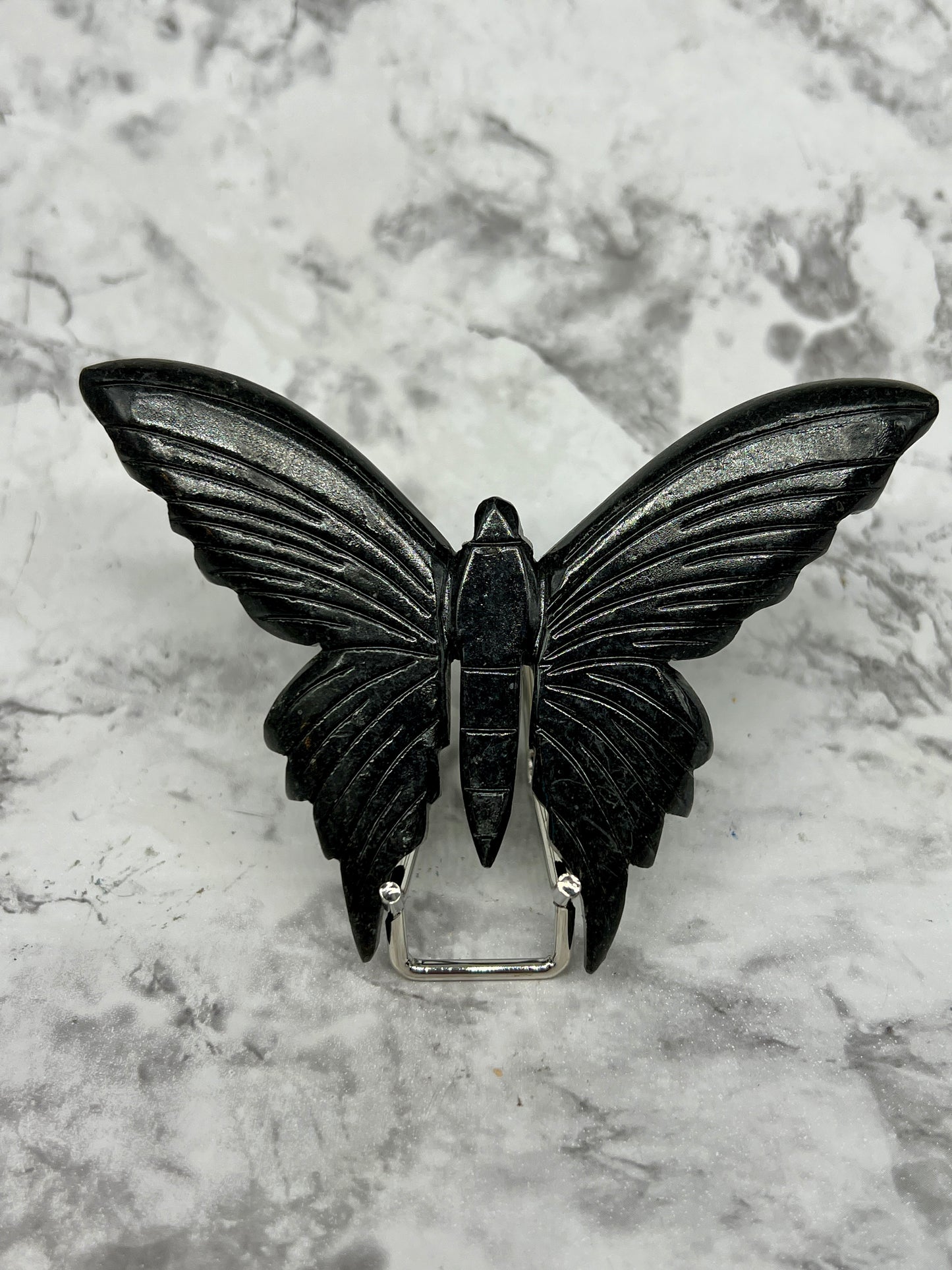 Black Jade Butterfly Carving