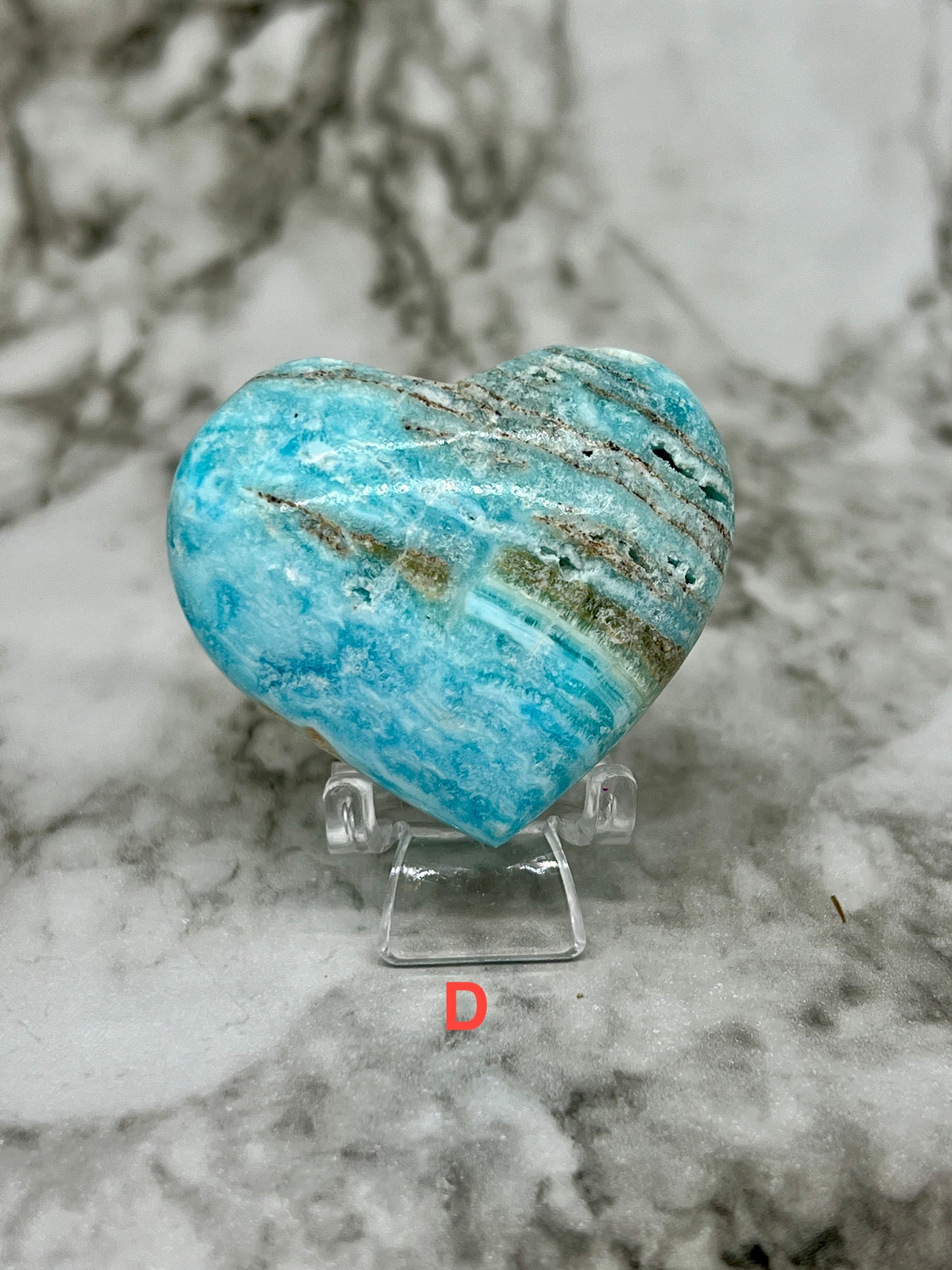 Blue Aragonite & Smithsonite Heart