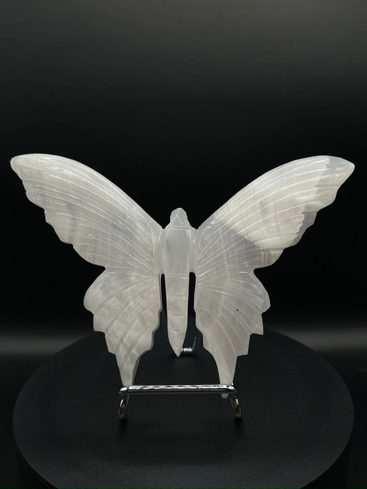 UV Reactive Pink Mangano Butterfly Carving
