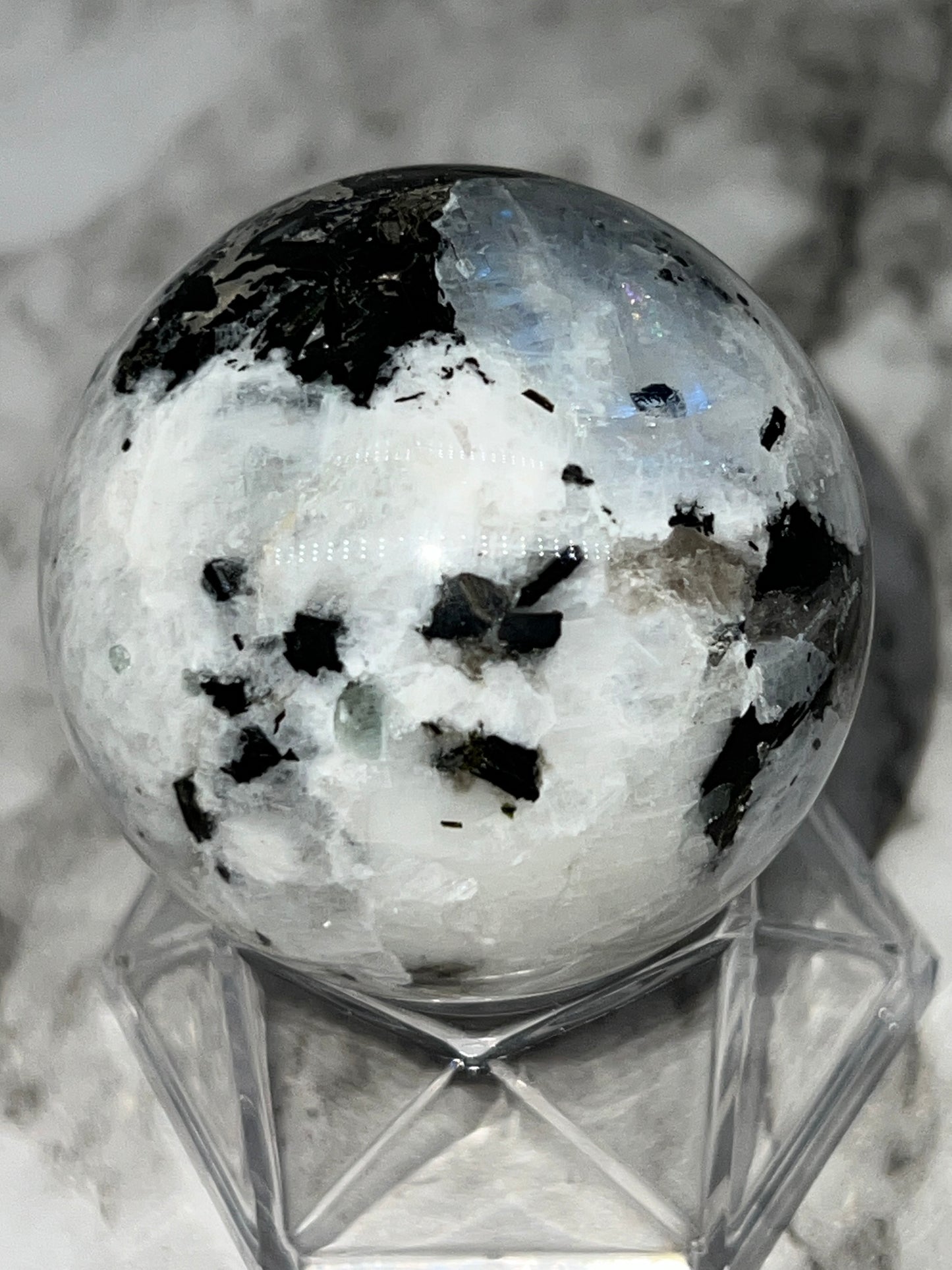 Rainbow / Blue Flash Moonstone Sphere