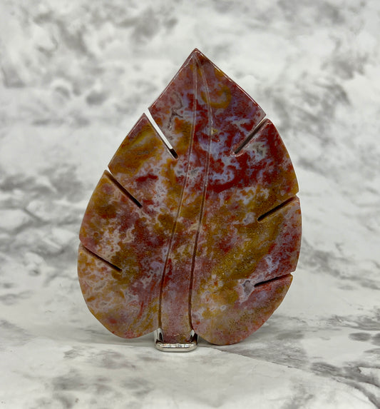 Ocean Jasper Leaf Carving