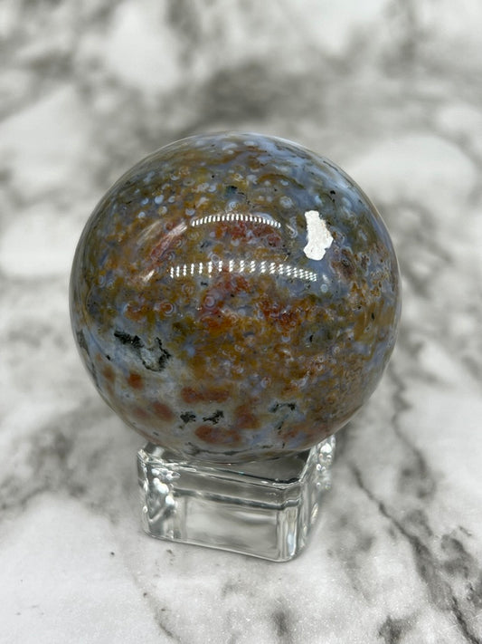 Orbicular Ocean Jasper Sphere
