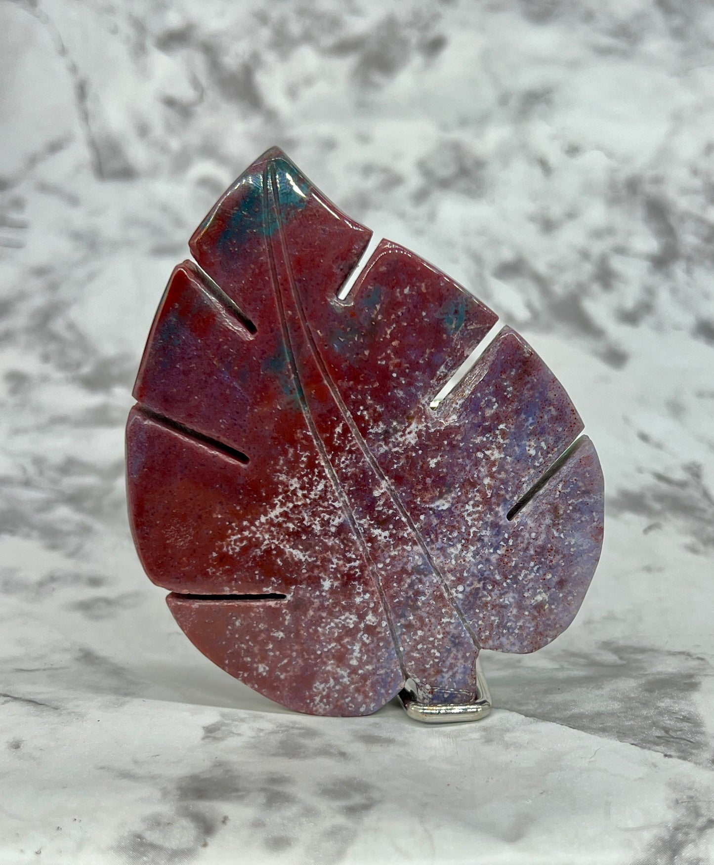 Ocean Jasper Leaf Carving