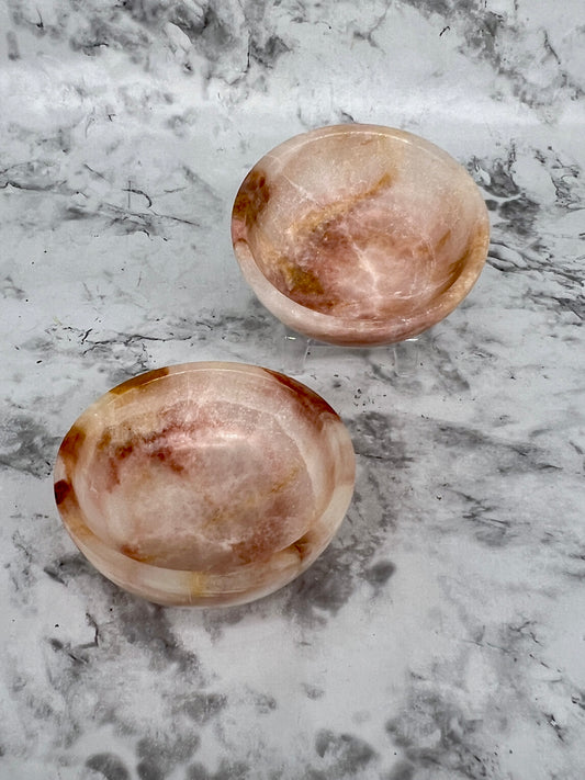 Peach Calcite Mini Bowl / Carving