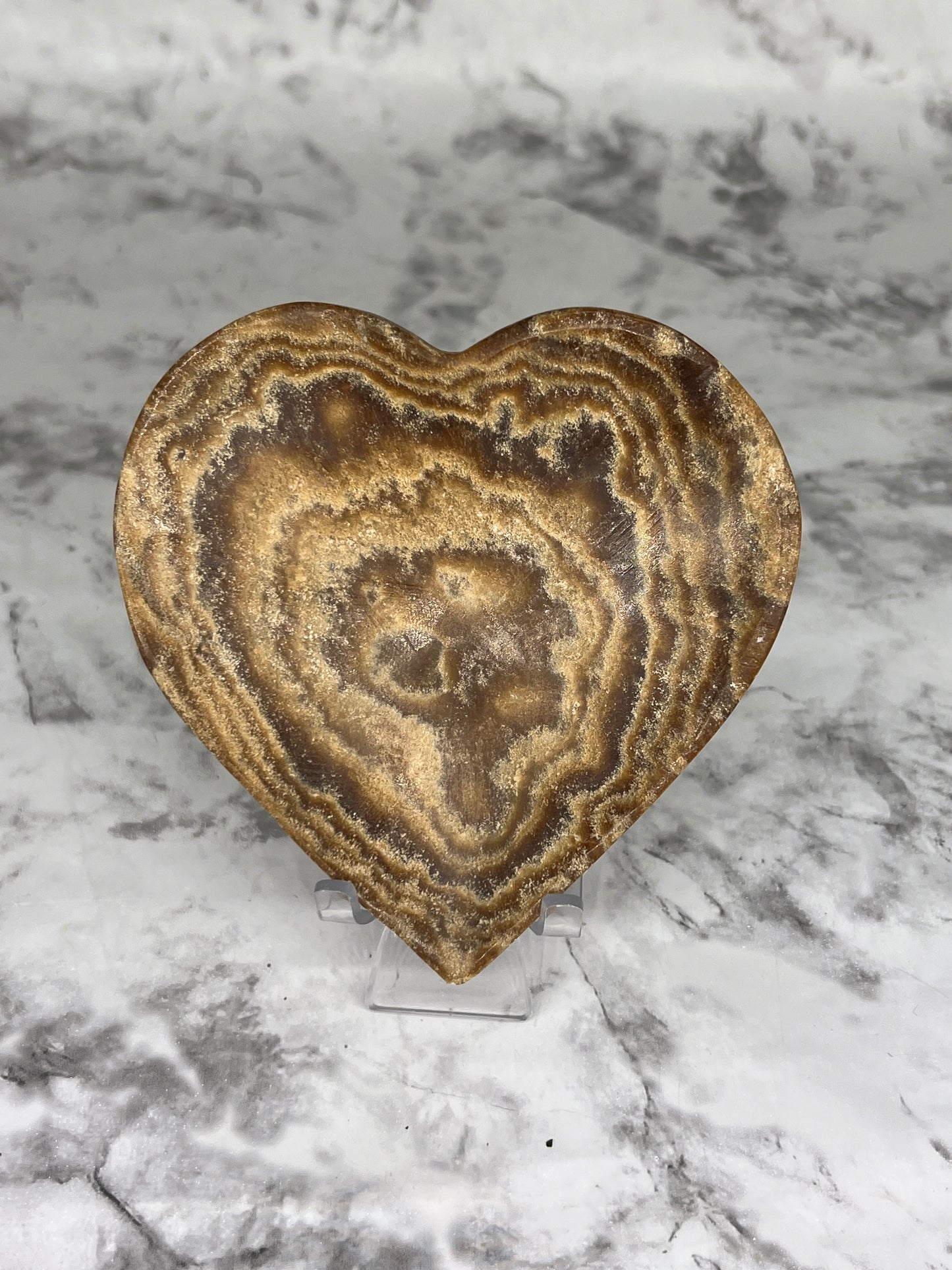 Chocolate Calcite Heart Bowl