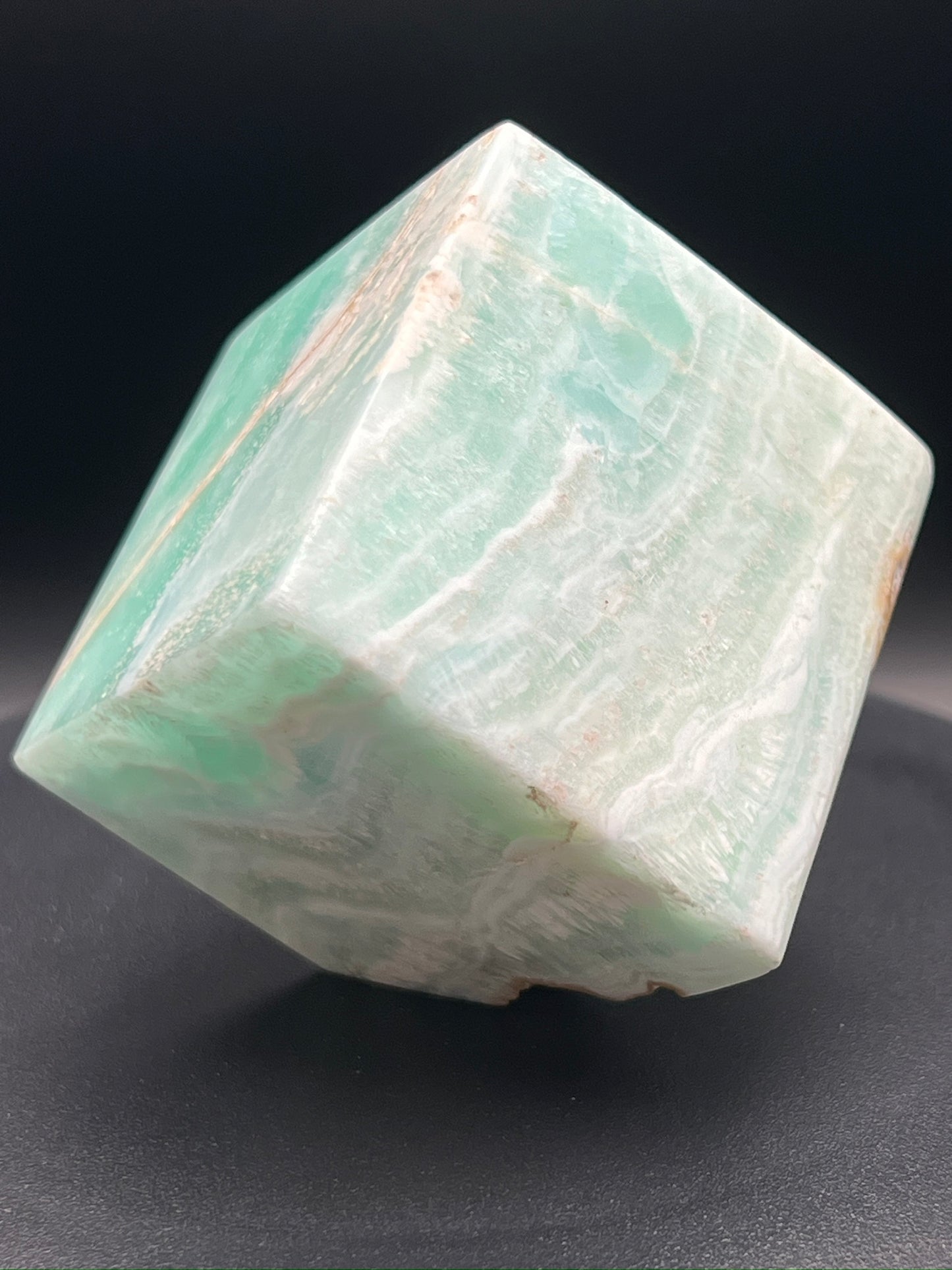Blue Aragonite Cube Carving