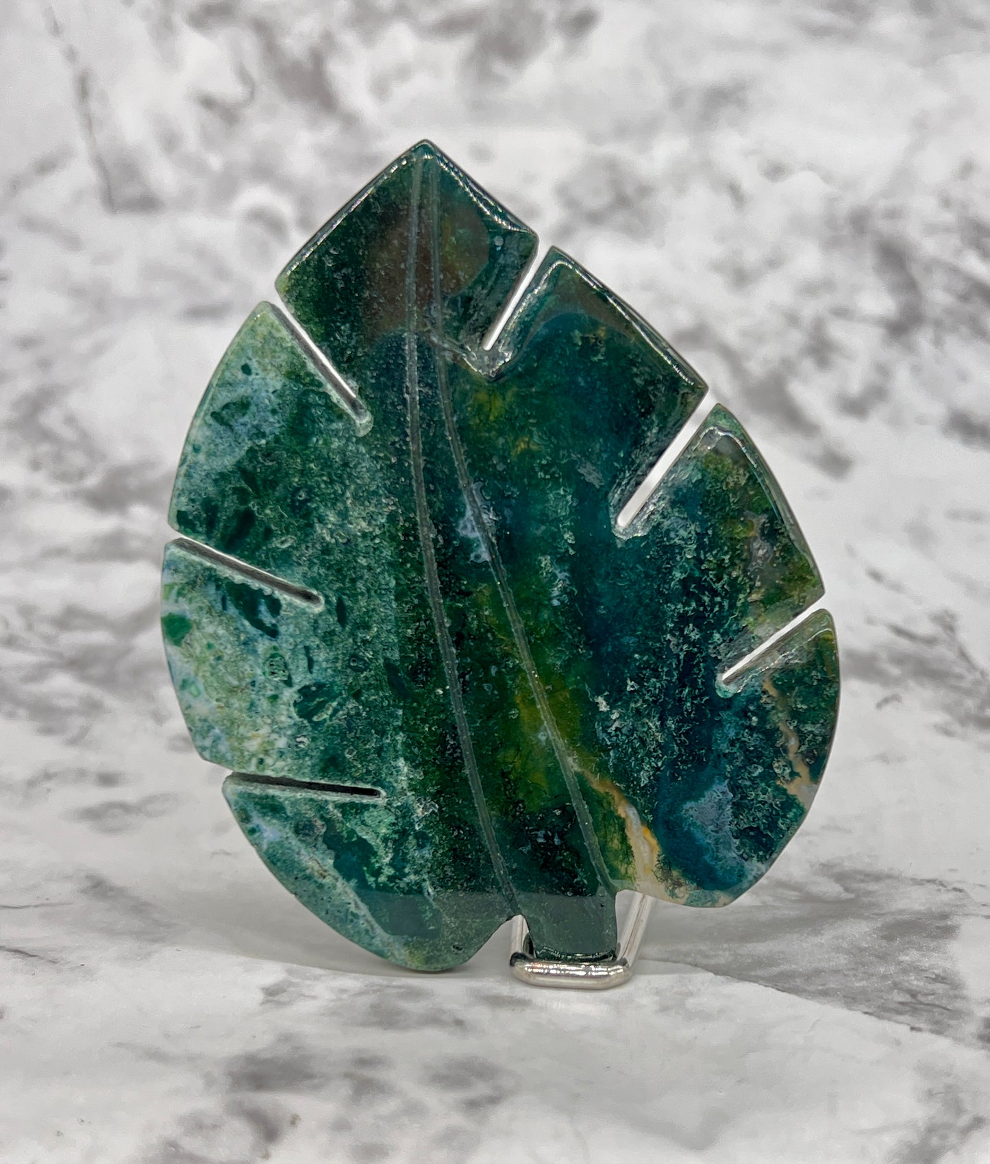 Ocean Jasper Leaf Carving
