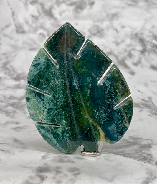 Ocean Jasper Leaf Carving