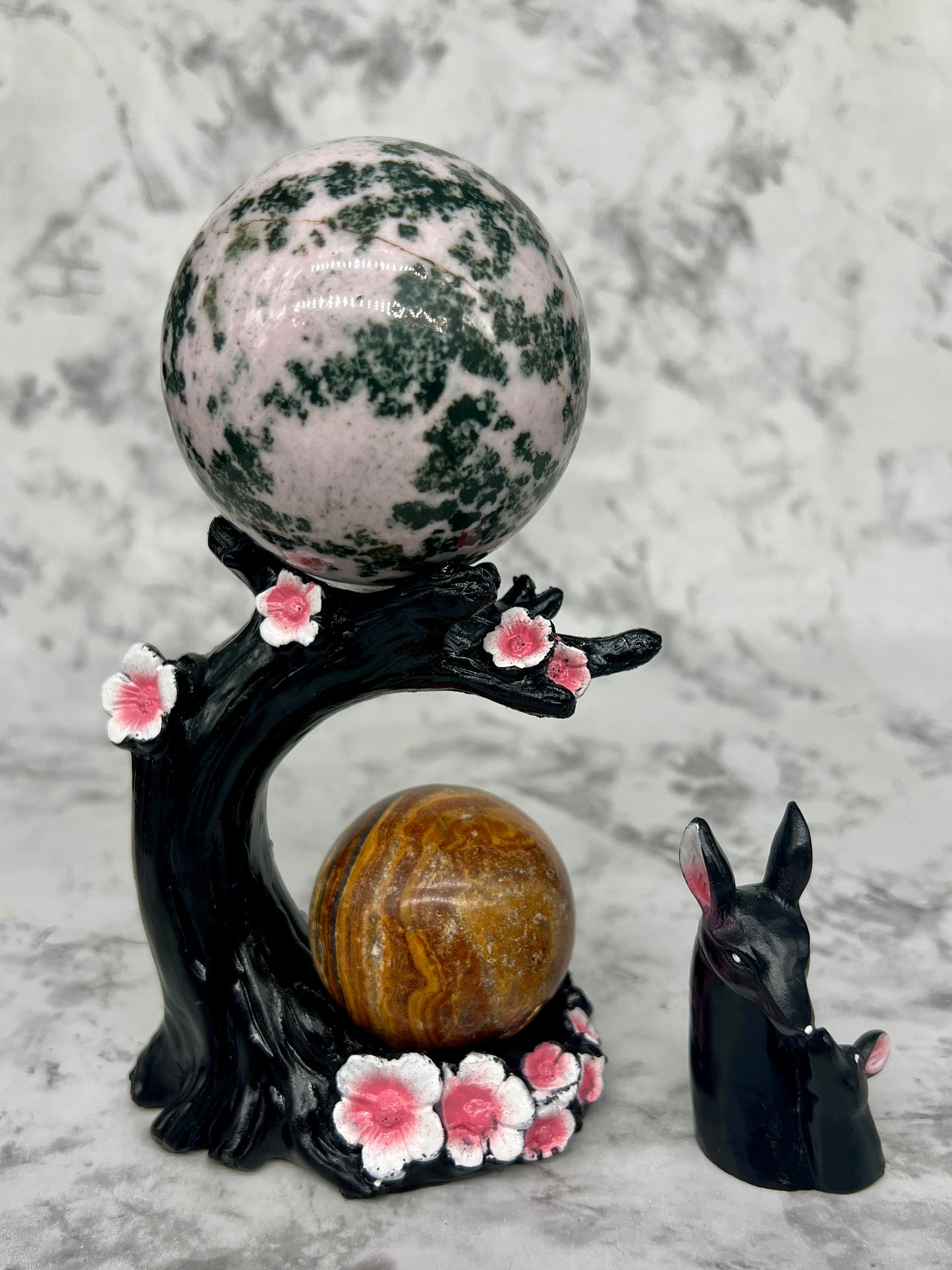 Plum Blossom Tree & Deer Sphere Holder