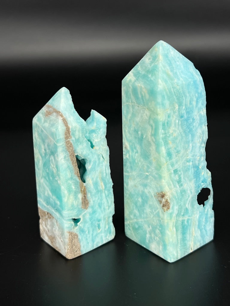Blue Aragonite Specimen Tower