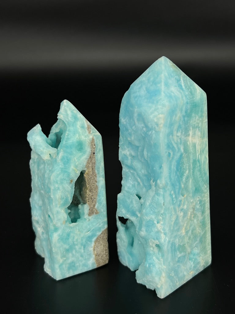 Blue Aragonite Specimen Tower