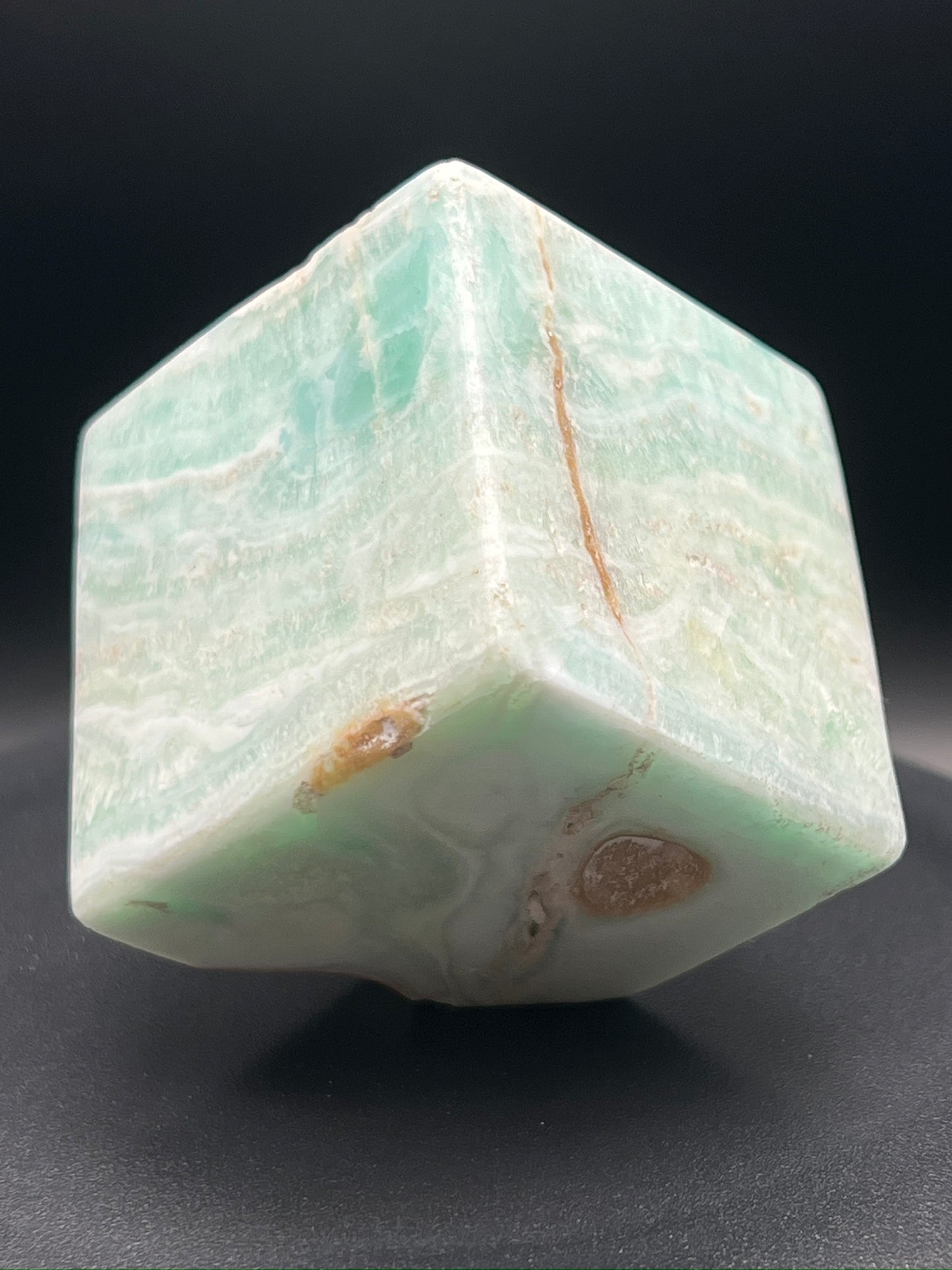 Blue Aragonite Cube Carving
