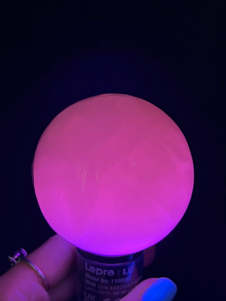 UV-Reactive Smokey-Pink Mangano Sphere