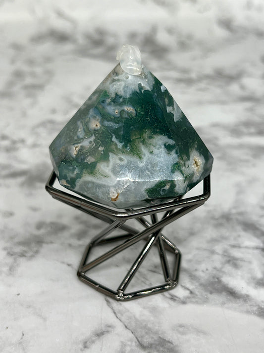 Moss Agate Diamond Carving