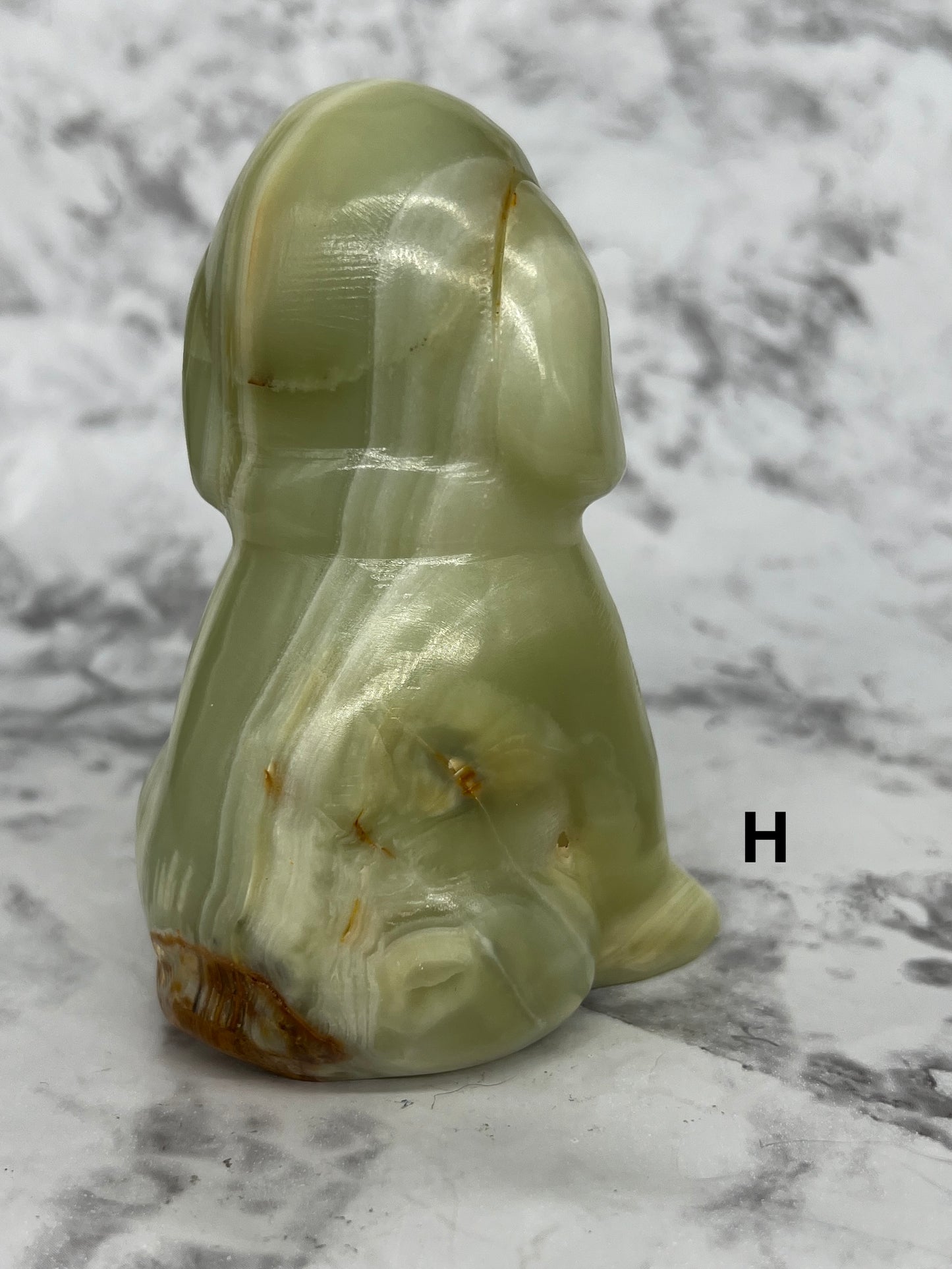 Green Onyx Dog Carving